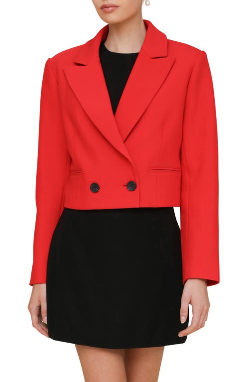 Shop Avec Les Filles Boxy Crop Blazer In Red