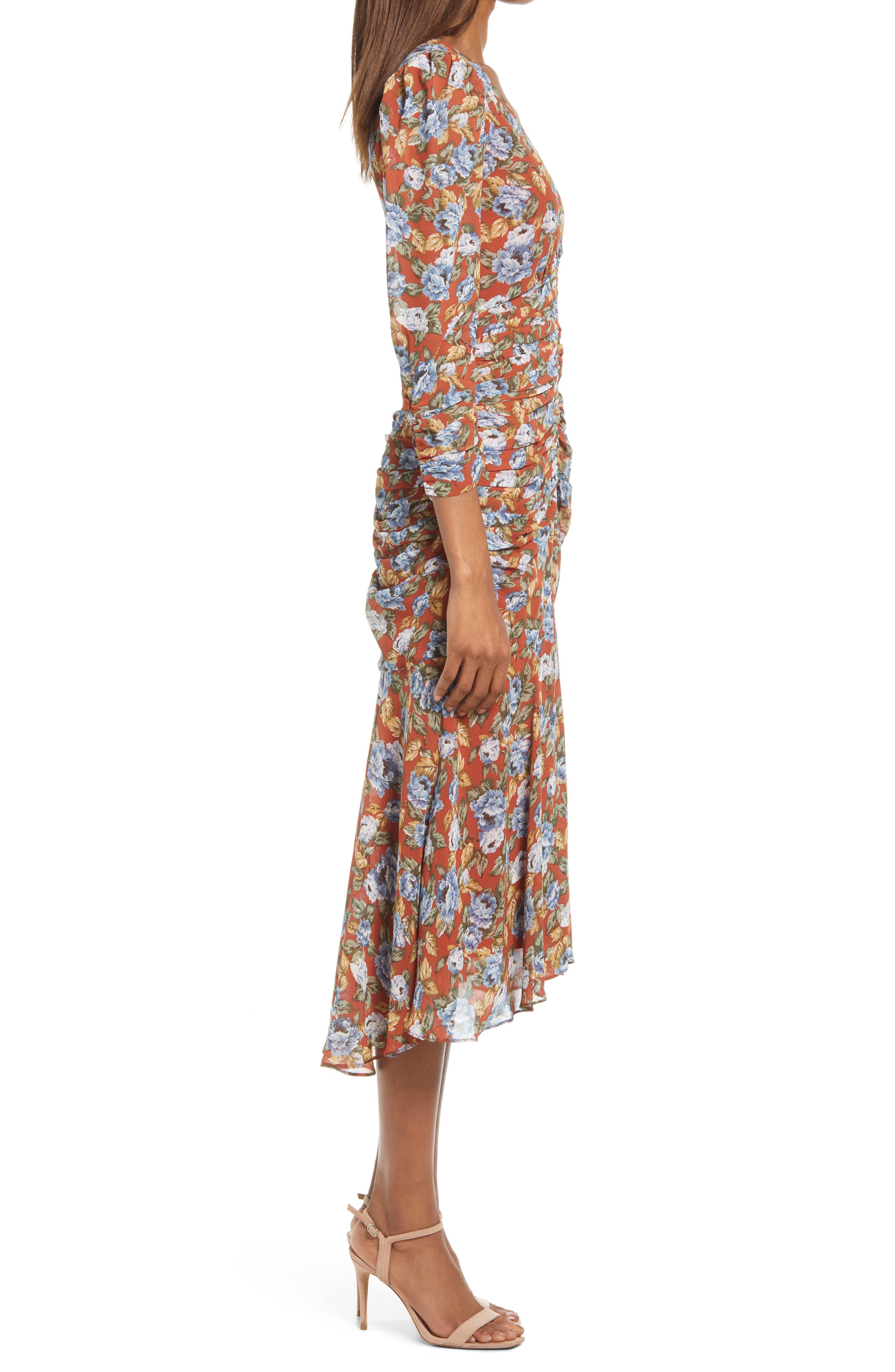 FLORET STUDIOS Floral Print Ruched Puff 