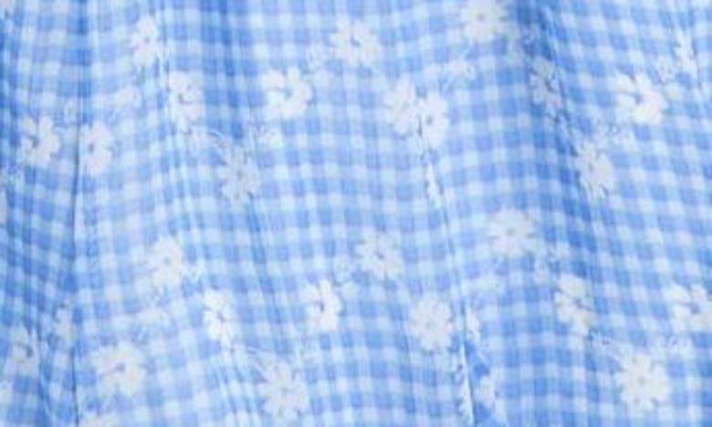 Shop Trixxi Kids' Floral Print Chiffon Romper In Blue White