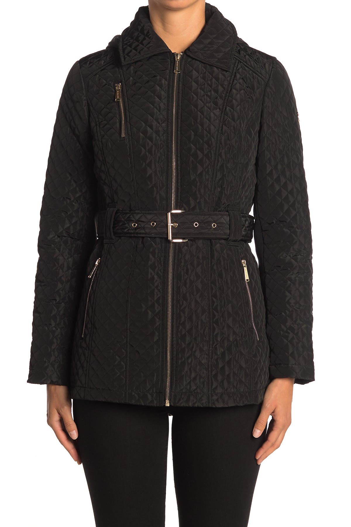 MICHAEL Michael Kors | Quilted Zip Front Belted Jacket | Nordstrom Rack