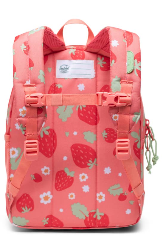 Shop Herschel Supply Co Kids' Heritage Kid Size Backpack In Shell Pink Sweet Strawberries
