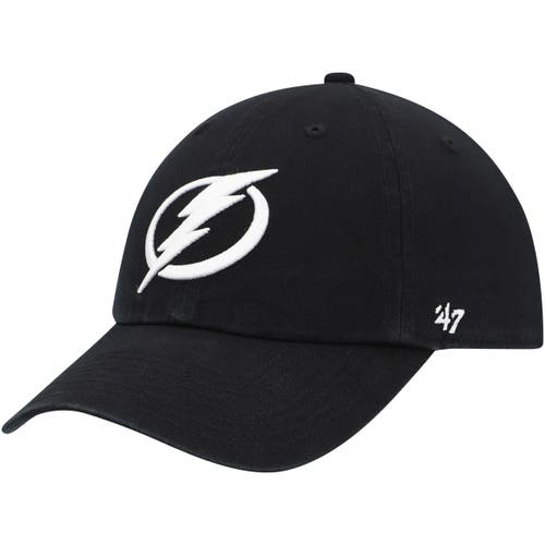 Men's '47 Black Tampa Bay Lightning Clean Up Adjustable Hat