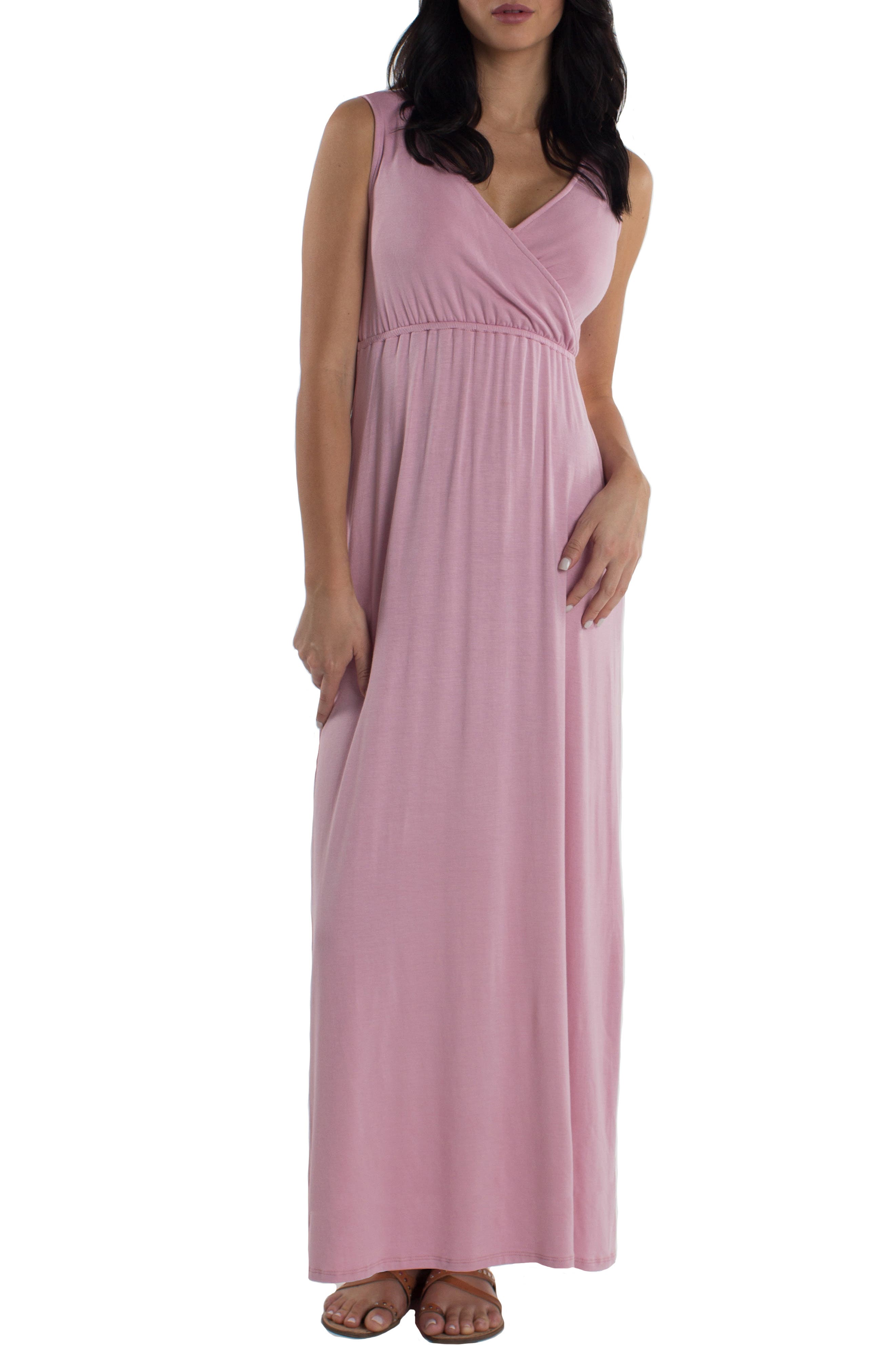 Udderly Hot Mama Maddie Maternity/nursing Maxi Dress, Pink