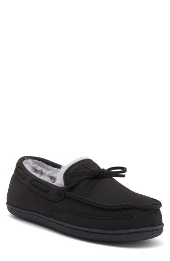 Nordstrom Rack Dutton Faux Shearling Indoor/outdoor Slipper In Black