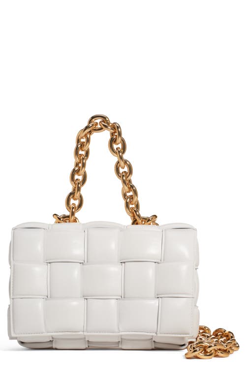 Shop Bottega Veneta The Chain Cassette Bag In White/gold