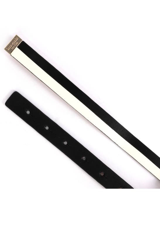 Shop Kate Spade Two-tone Bow Belt In Black / Cream