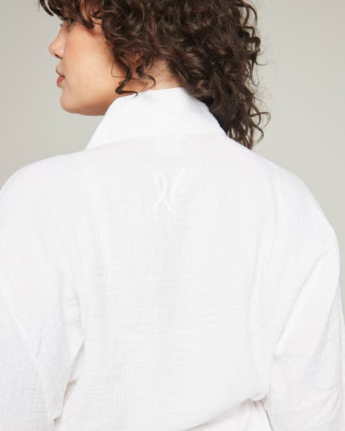 Nudea The Classic Belted Robe In Cotton White
