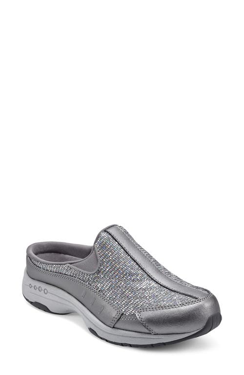 Easy Spirit Traveltime Glitter Slip-On Sneaker in Pewter Hologram