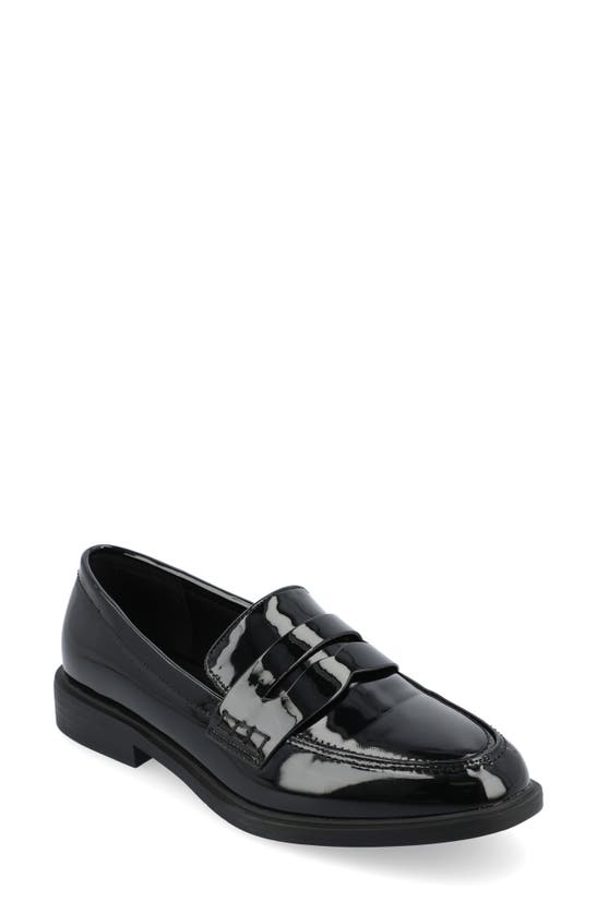 Journee Collection Raichel Penny Loafer In Patent/ Black