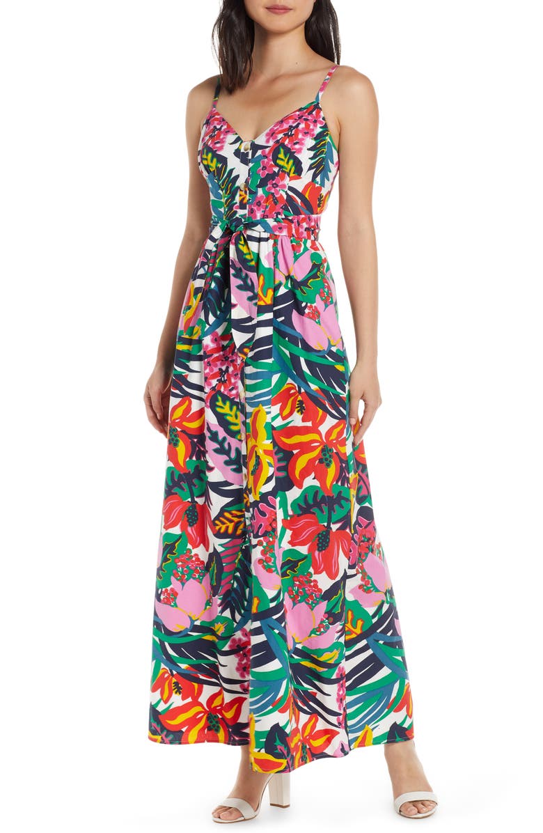 J.Crew Floral Spaghetti Strap Maxi Dress | Nordstrom