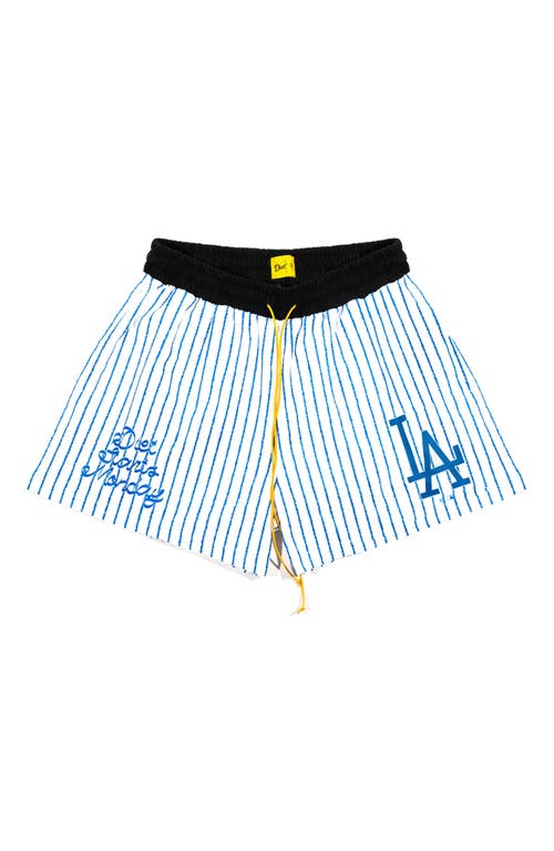 DIET STARTS MONDAY x '47 Dodgers Pinstripe Shorts in White