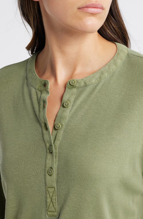 Shop Treasure & Bond Boxy Henley In Olive Acorn