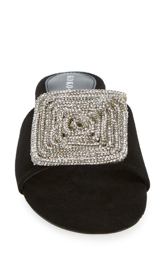 Shop Koko + Palenki Dina Mismatched Slide Sandals In Black Suede