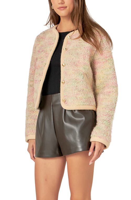 English Factory Wool Blend Jacket In Pink Multi