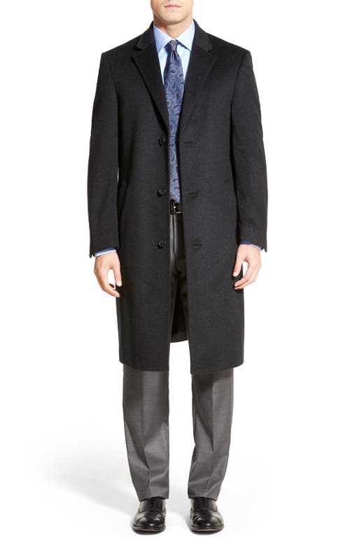 Sheffield Classic Fit Wool & Cashmere Overcoat in Charcoal