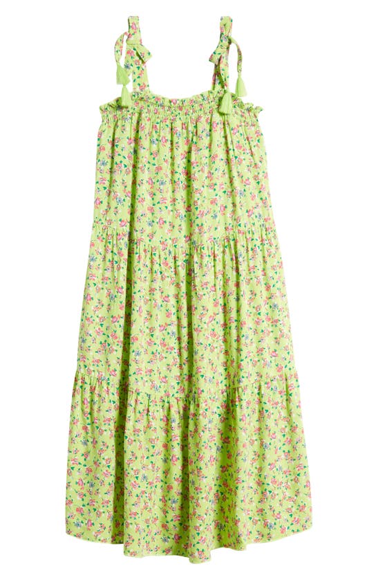 Shop Love, Fire Kids' Floral Tassel Maxi Dress In Green Ditsy Floral