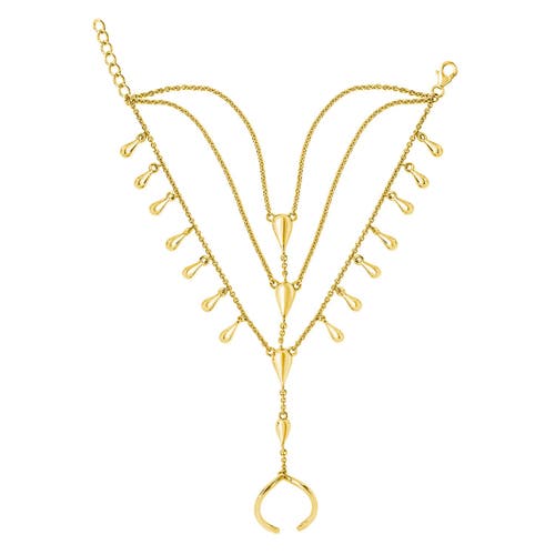 Lucy Quartermaine Drop Hand Chain In Gold