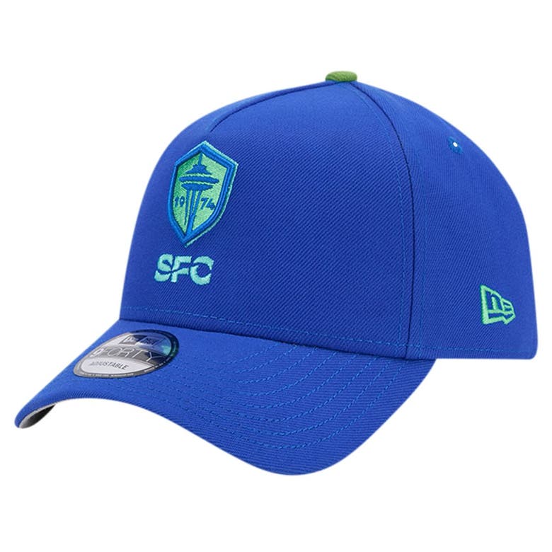 Shop New Era Blue Seattle Sounders Fc 2024 Kick Off Collection 9forty A-frame Adjustable Hat