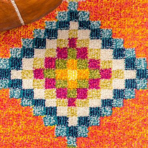 Jonathan Y Love Geometric Area Rug In Orange/multi