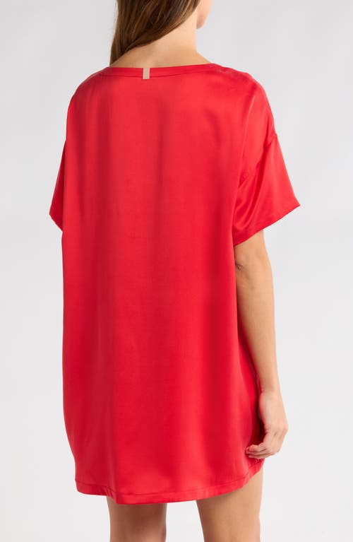 Lunya Oversize Silk Sleepshirt In Carmine Red