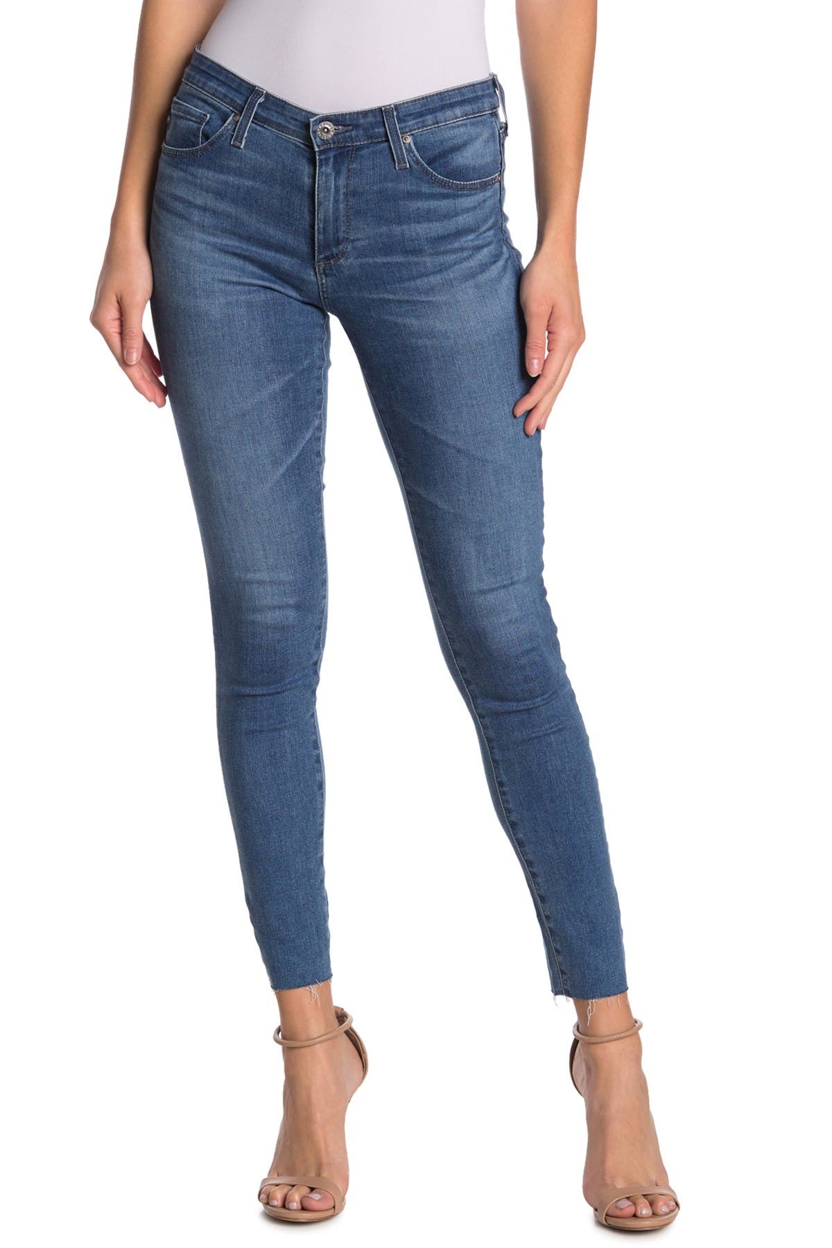 Ag Mari High Rise Slim Straight Jeans In 15 Years Shoreline In New Wave