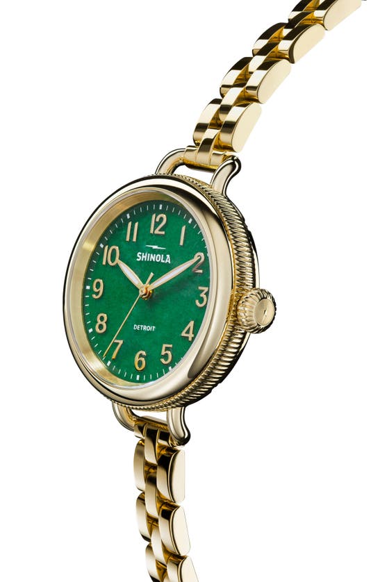 Shop Shinola Birdy Bracelet Watch, 34mm In Aventurine