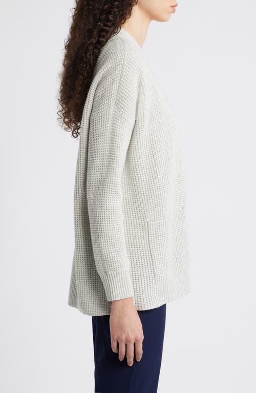 Shop Eileen Fisher Open Front Organic Cotton & Recycled Cashmere Cardigan In Sea Salt