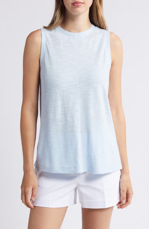 Shop Caslonr Caslon(r) Sleeveless Cotton Blend Crewneck T-shirt In Blue Skyway