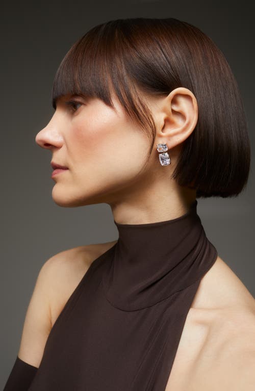 Nadri Cubic Zirconia Double Drop Earrings In 18k Gold Plated In Gold