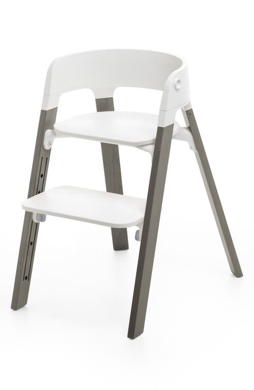 Stokke Steps Chair in Hazy Grey Legs With White Seat at Nordstrom