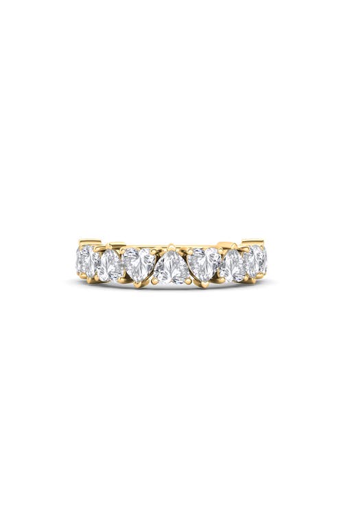 Shop Hautecarat Alternating Hearts Lab Created Diamond Half Eternity Ring In Yellow Gold