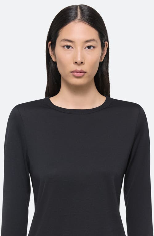 Shop Helmut Lang Slim Long Sleeve Cotton T-shirt In Black