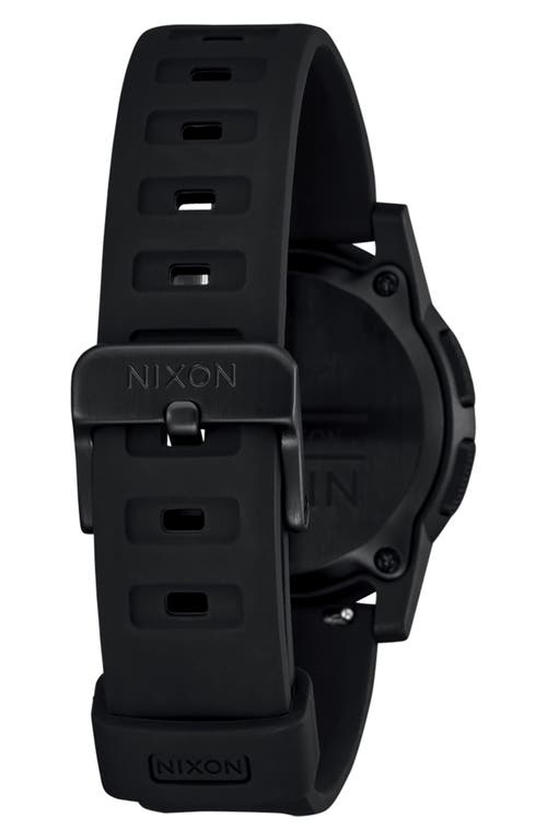 Shop Nixon Disk Digital Silicone Strap Watch, 39mm In Black/black/negative