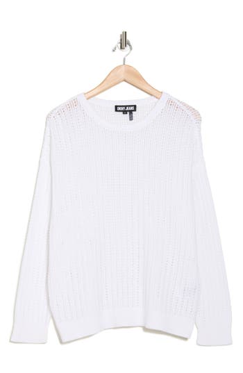 DKNY JEANS DKNY JEANS OPEN STITCH COTTON SWEATER