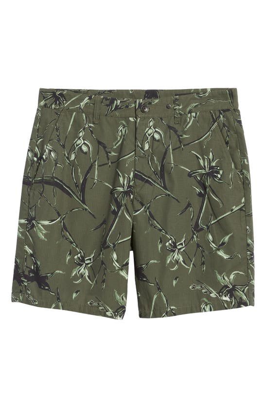 Rag & Bone Perry Floral Print Ripstop Cotton Shorts In Armyfloral