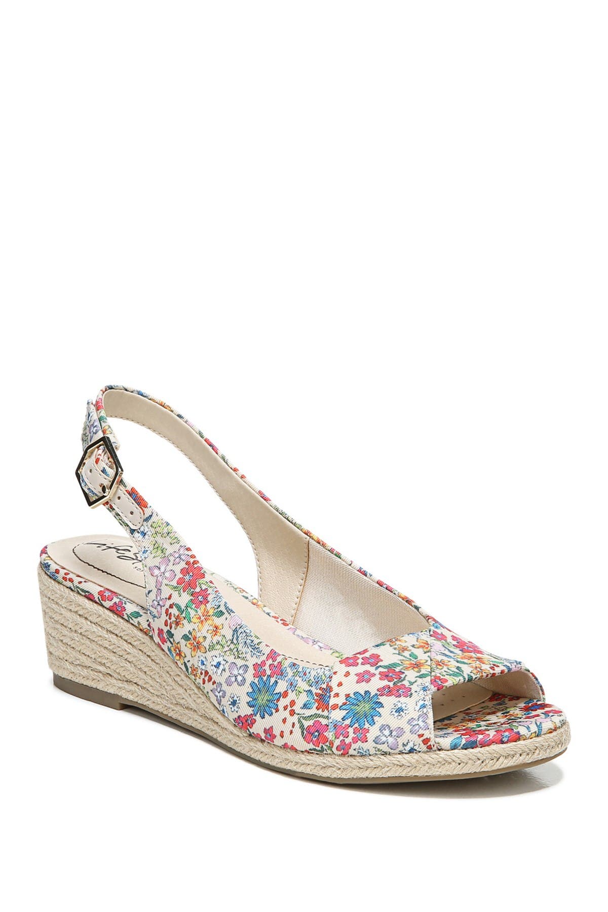 Lifestride Socialite Espadrille Wedge Sandal In Almond Multi | ModeSens