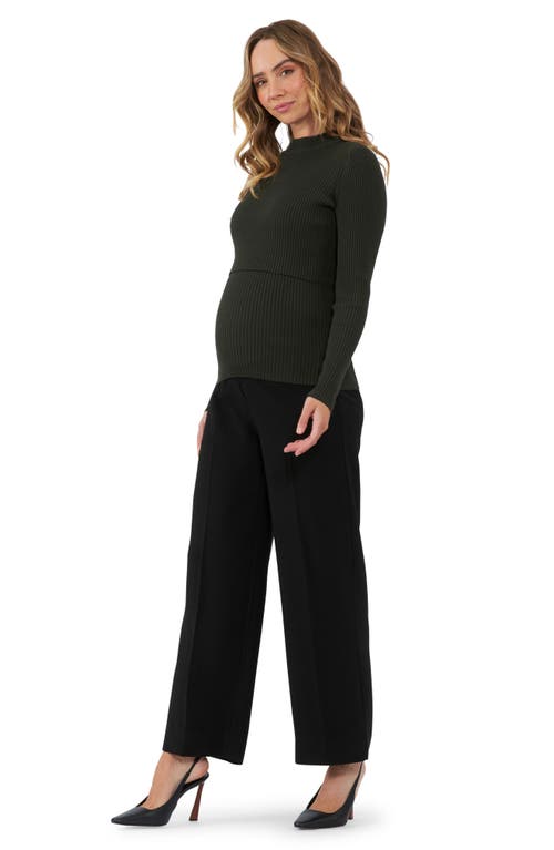 Shop Ripe Maternity Lift Up Rib Maternity/nursing Sweater In Ivy