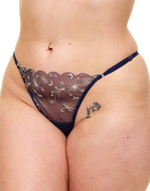 Shop Adore Me Cassiopeia G-string Panties In Dark Blue