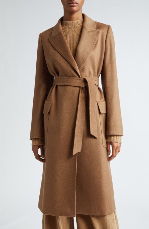 Shop Max Mara Nyssa Cashmere Belted Coat In Tobacco