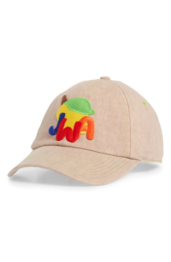 Shop Jw Anderson Jwa Lemon Embroidered Baseball Cap In Putty