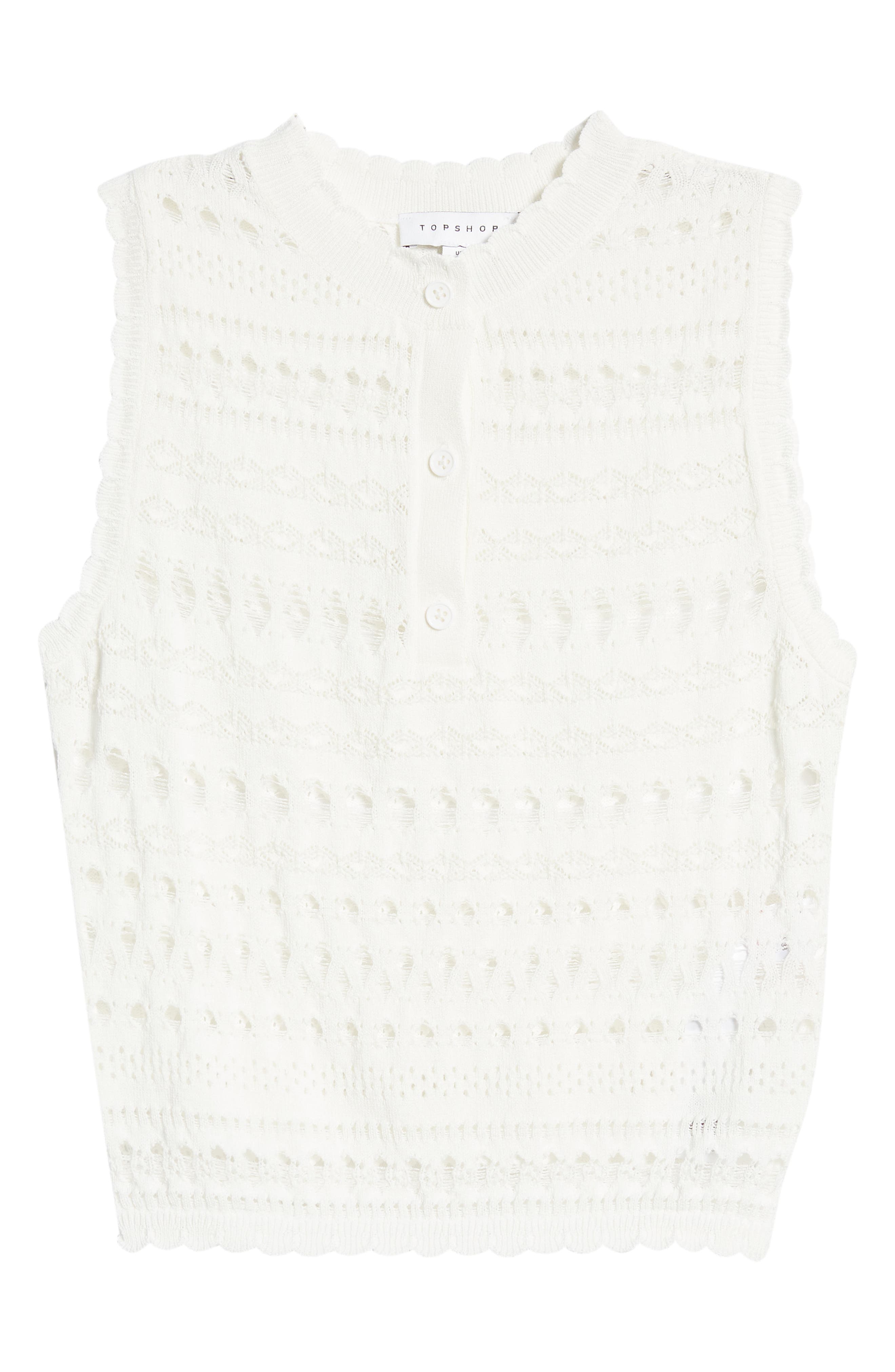 Topshop Open Stitch Sleeveless Henley 