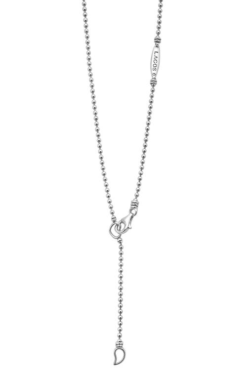 Shop Lagos Caviar Spark Small Linear Pavé Diamond Pendant Necklace In Silver