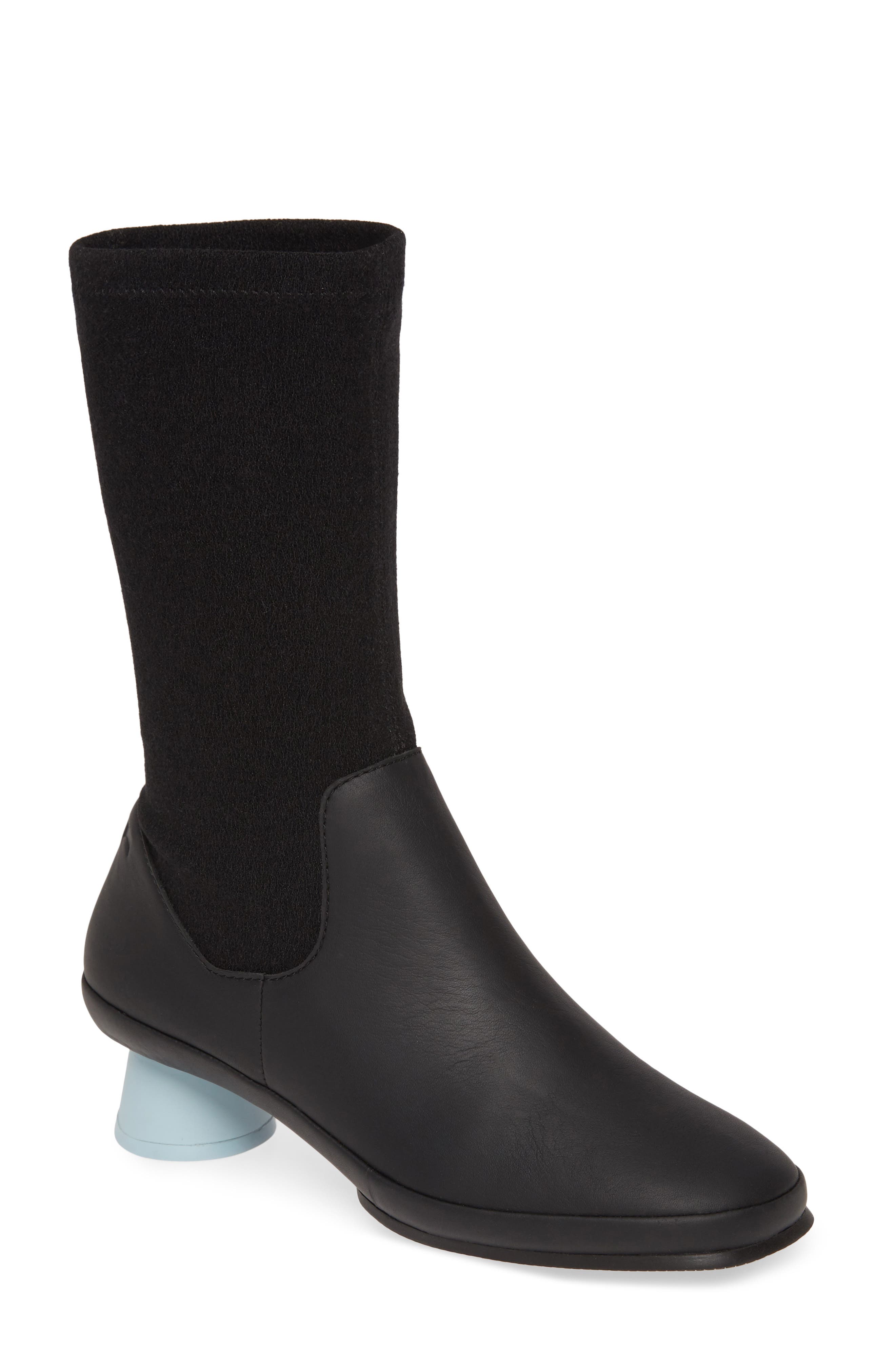 Camper Alright Cone Heel Boot, Black