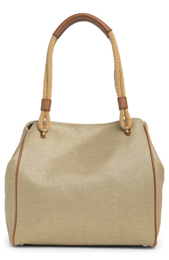 Michael Michael Kors Talia Large Grab Metallic Tote Bag In Pale Gold ...