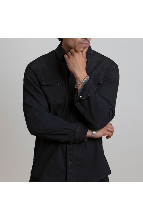 Canyon Of Heroes Big Sky Stretch Western Denim Shirt In Black