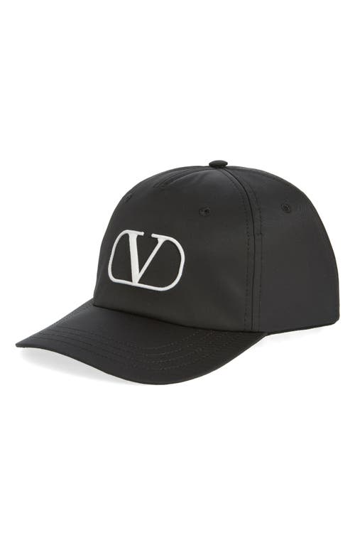 Shop Valentino Garavani Vlogo Baseball Cap In 0na-nero/avorio