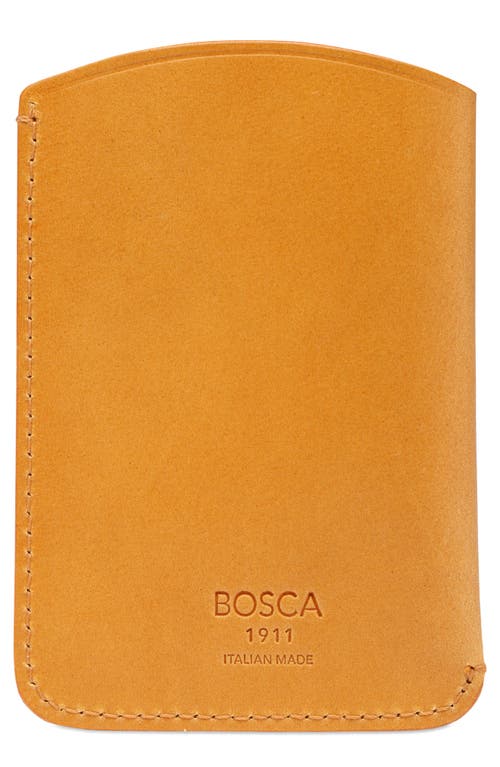 Bosca Italo Envelope Leather Card Case in Tan