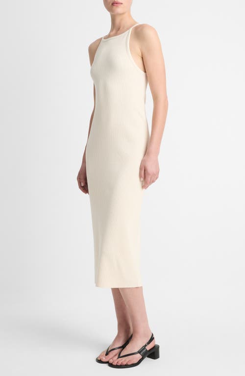 Shop Vince Rib Tank Midi Sweater Dress In Flaxen