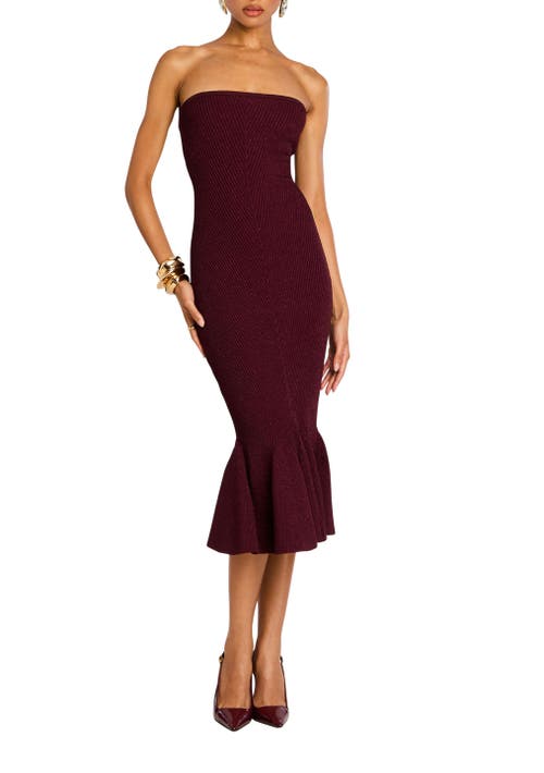 Shop Retroféte Retrofête Blerina Knit Dress In Metallic Port