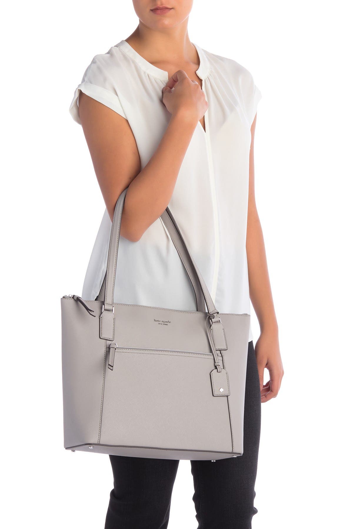 kate spade cameron pocket tote gray